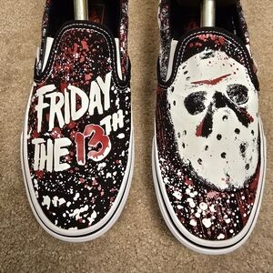 VANS x Friday The 13th Slip-On Jason Voorhees Men 7.5 Women 9 GLOW IN DARK